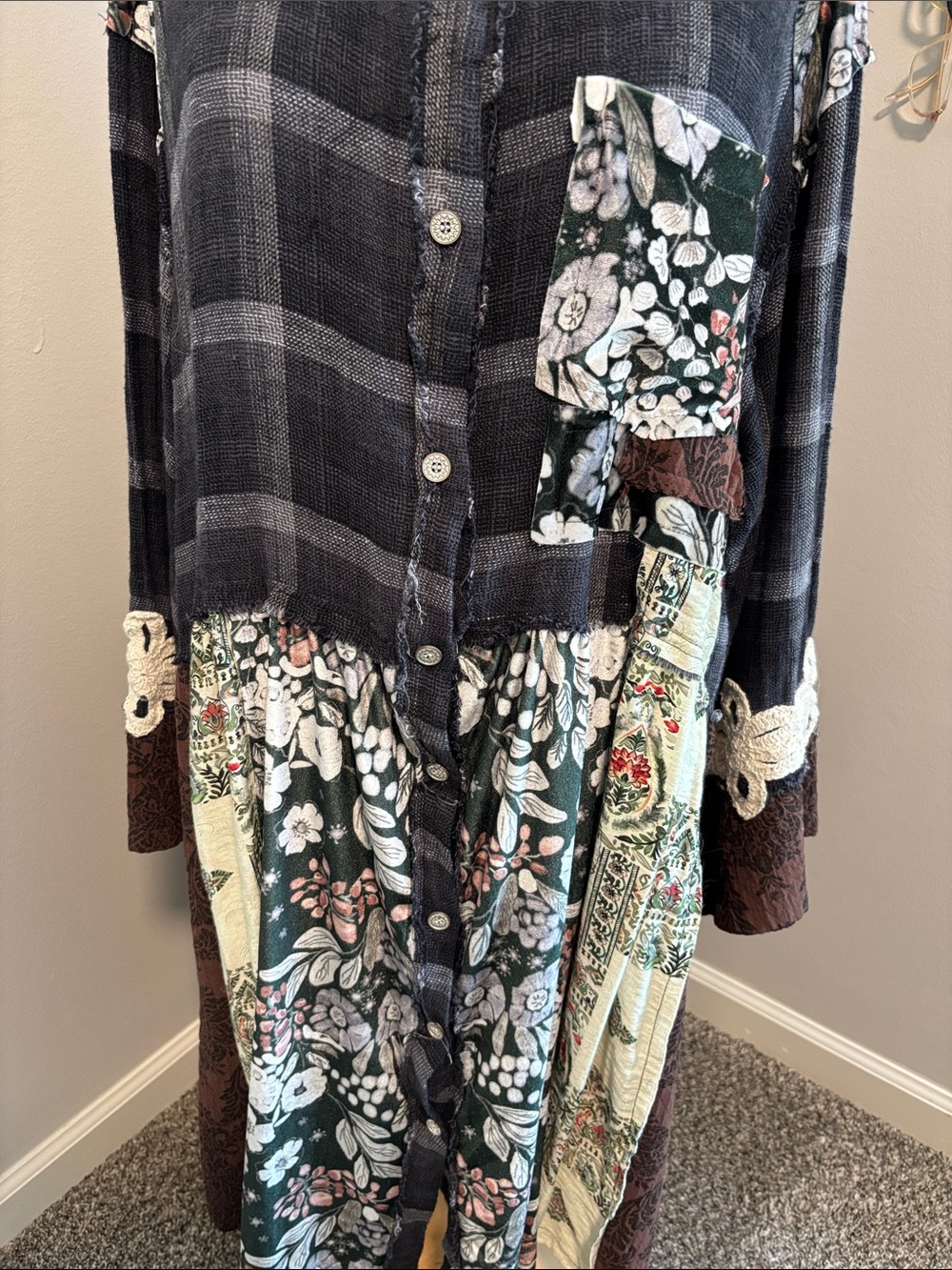 Long multi fabric shacket - Picture 7 of 8